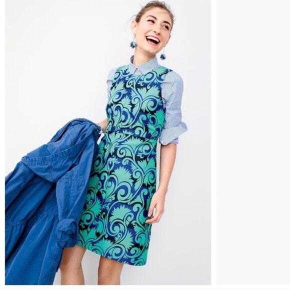 J. Crew Jacquard Print A Line Dress - Picture 2 of 8